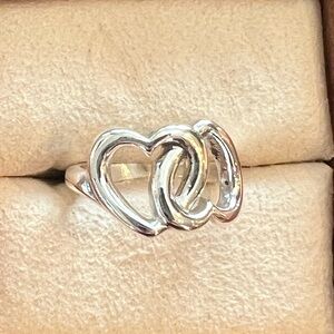 James Avery sterling silver interlocked double hearts ring